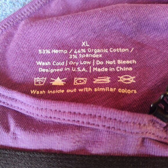 WAMA Hemp Triangle Bralette, Purple, XL, NWOT - Picture 4 of 5